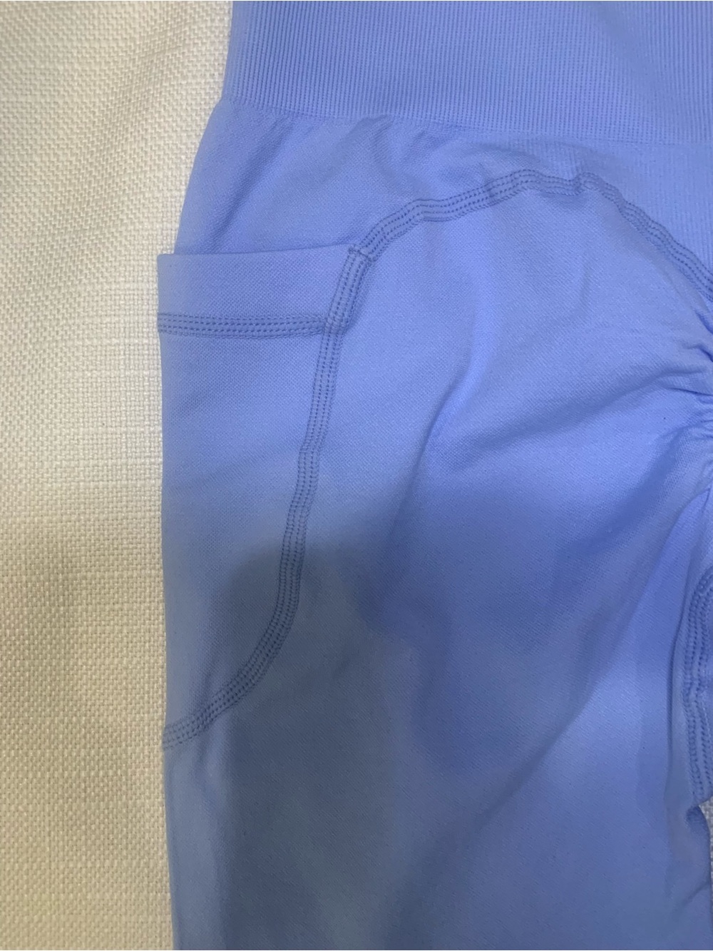 (NWT) High Waisted Periwinkle Blue Seamless Pocket Leggings Size - Picture 10 of 12